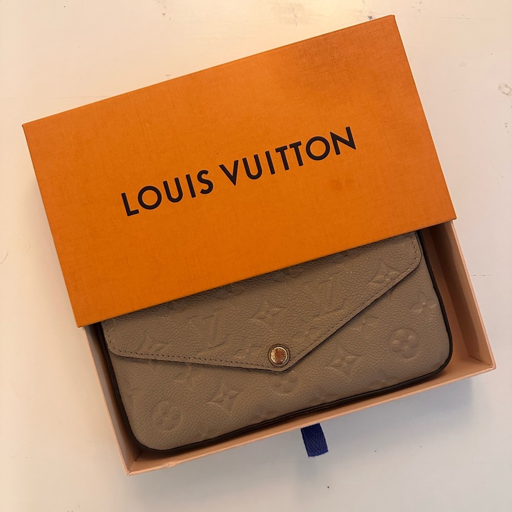 Louis Vuitton Taupe Monogram Envelope Clutch